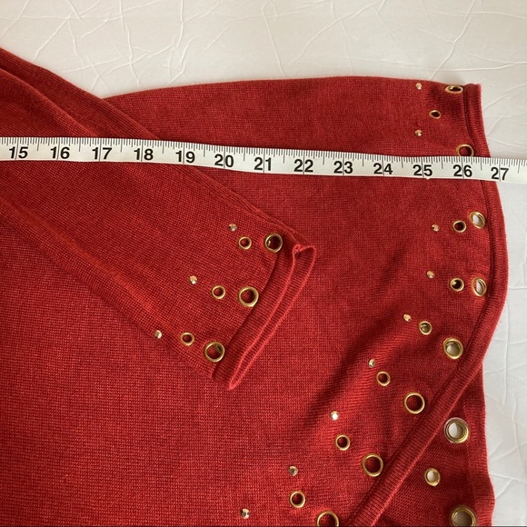 Fontana studded waterfall open cardigan Size L , color Maroon - Picture 3 of 11